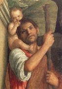 Gentile Bellini Detail of Saints Christopher,Jerome,and Louis oil on canvas